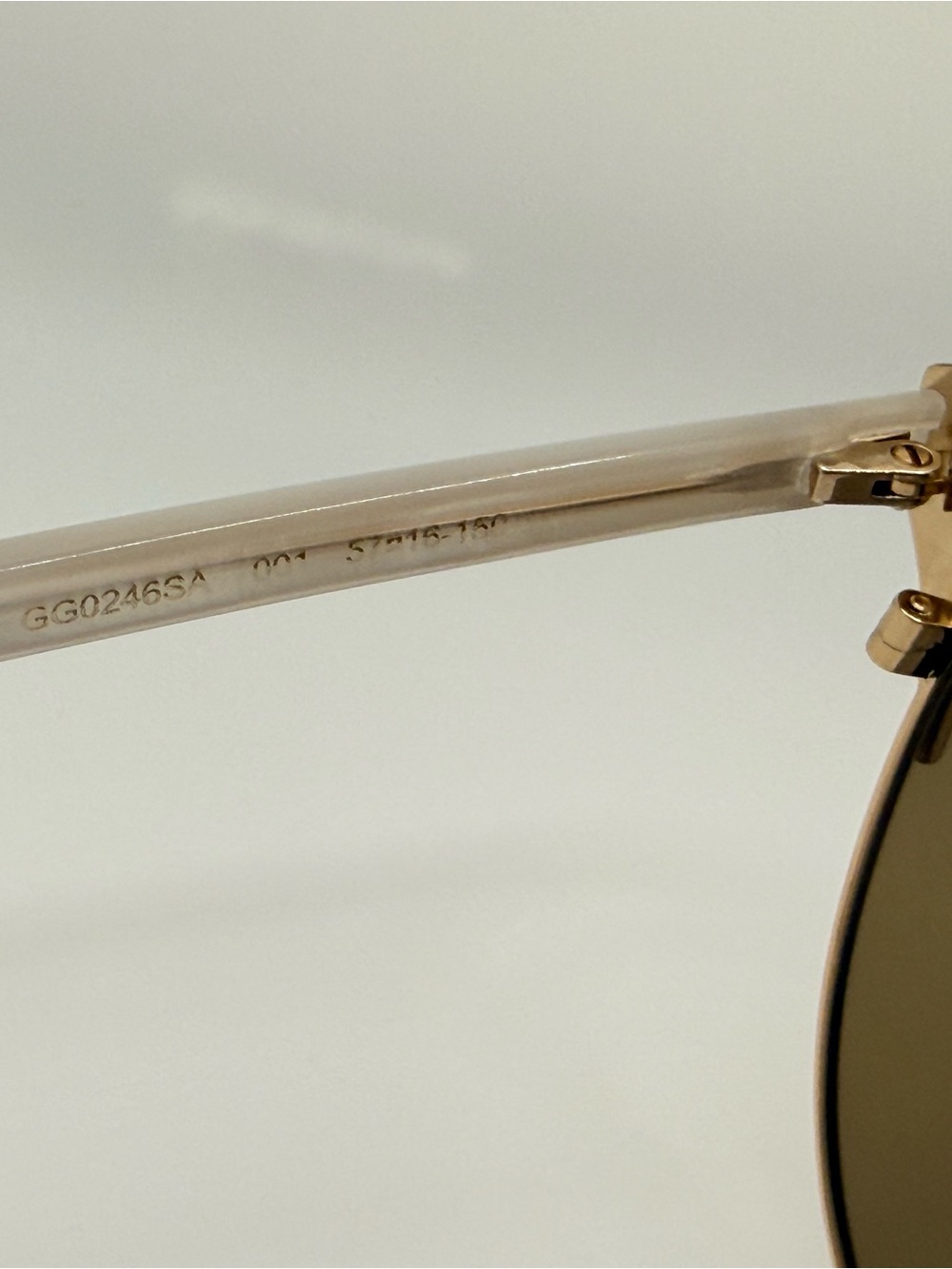 Gucci GG0246SA 003 Gold Brown Sunglasses 57mm with Original Case - Picture 6 of 6